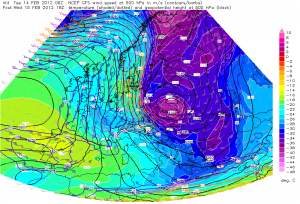 Spodziewana temperatura na poziomie 500 hPa (źródło: ESTOFEX)