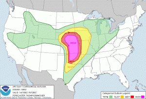 Prognoza konwekcyjna Storm Prediction Center na 14.04.2012