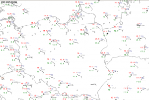 Mapa synoptyczna z 6 UTC (8 CEST) Mapa synoptyczna z 6 UTC (8 CEST)
