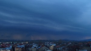 Chmura szelfowa sfotografowana z Jasła na Podkarpaciu (Fot. Marcin Pałac)