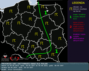 Prognoza konwekcyjna na dzień 08.08.2014 i na noc 08/09.08.2014