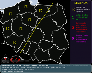 Prognoza konwekcyjna na dzień 11.10.2014 i na noc 11/12.10.2014