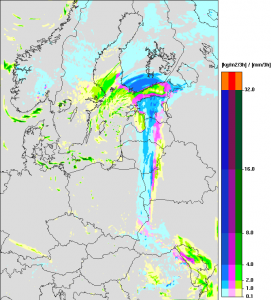 Ośrodki konwekcyjne wyliczane przez model UMPL na wodach Morza Bałtyckiego (meteo.pl)
