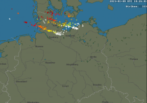 Aktualny podgląd na wyładowania doziemne (blitzortung)