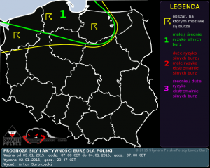 Prognoza konwekcyjna na dzień 03.01.2014 i na noc 03/04.01.2015