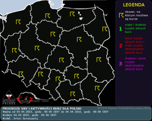 Prognoza konwekcyjna na dzień 03.04.2015 i na noc 03/04.04.2015