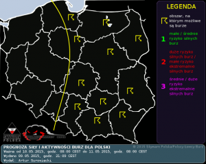 Prognoza konwekcyjna na dzień 10.05.2015 i na noc 10/11.05.2015