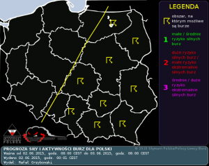 Prognoza konwekcyjna na dzień 02.06.2015 i na noc 02/03.06.2015