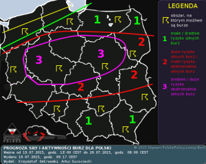 Prognoza konwekcyjna na dzień 19.07.2015 i na noc 19/20.07.2015