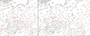Mapy synoptyczne dolne z godziny 15 i 21 UTC - źródło ESTOFEX