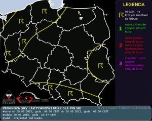 Prognoza konwekcyjna na dzień 09.09.2015 i na noc 09/10.09.2015