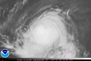Zdjęcie satelitarne tajfunu Champi z dnia 17.10.2015 r. godz. 15:01 CEST (źródło: NOAA)