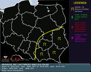 Prognoza konwekcyjna na dzień 18.05.2016 i na noc 18/19.05.2016