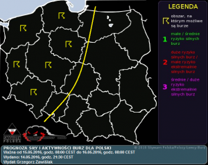 Prognoza konwekcyjna na dzień 15.05.2016 i na noc 15/16.05.2016