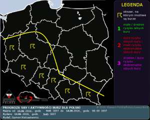 Prognoza konwekcyjna na dzień 13.06.2016 i na noc 13/14.06.2016