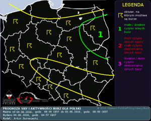 Prognoza konwekcyjna dla Polski na dzień 04.06.2016 i na noc 04/05.06.2016 