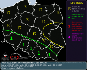  Prognoza konwekcyjna na dzień 10.07.2018 i na noc 10/11.07.2018