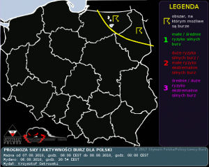 Prognoza konwekcyjna na dzień 07.08.2018 i na noc 07/08.08.2018